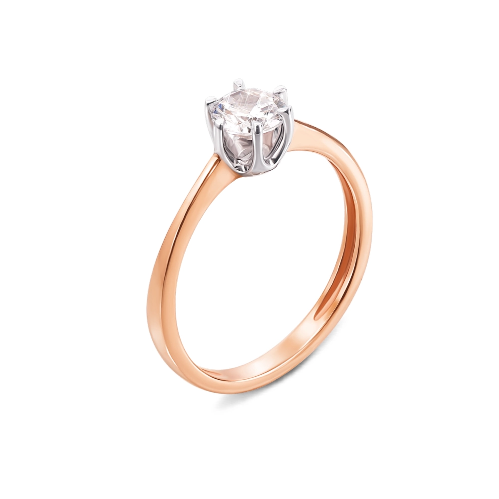 Золотое кольцо с фианитом